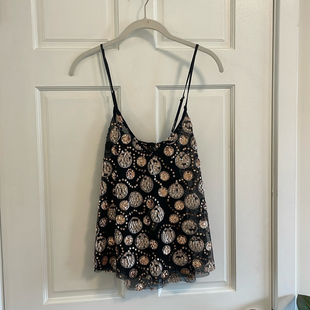 Anthropologie Let Me Be Embellished Tank Top